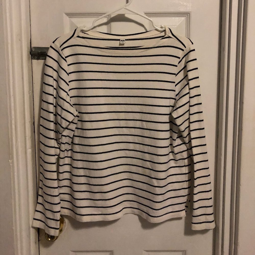 Striped Boat Neck Long Sleeve